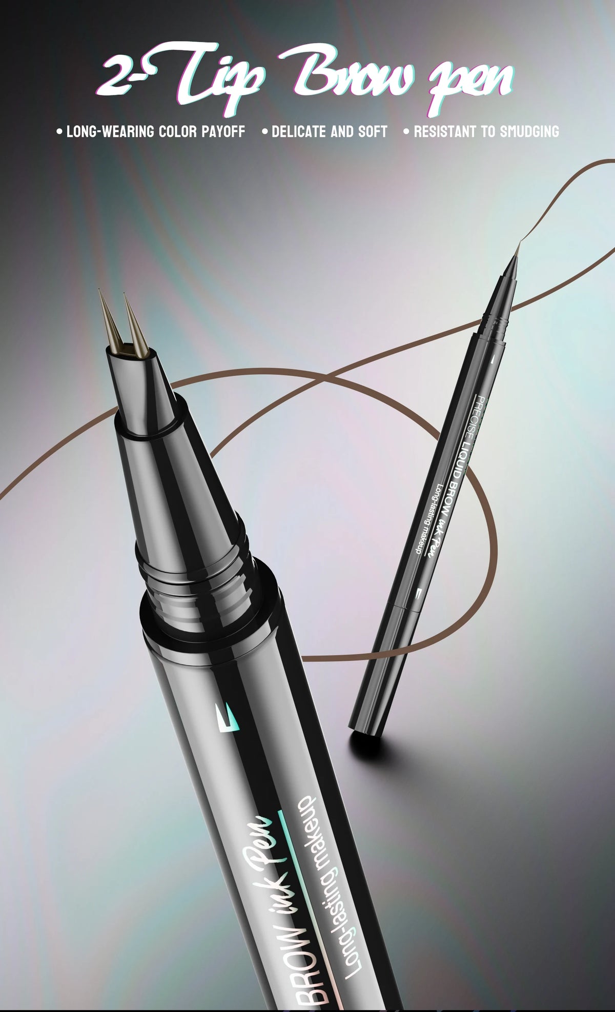 Waterproof Double-Ended Eyebrow Pen for Natural Brows
