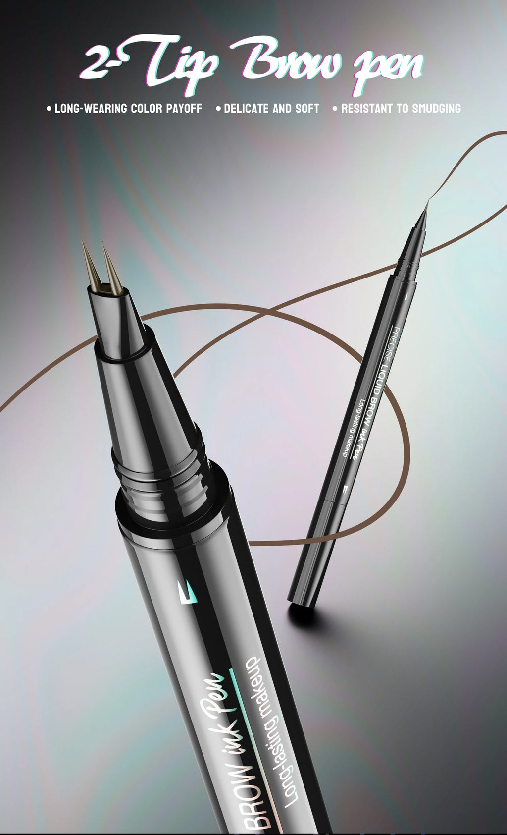 Double-Ended Waterproof Liquid Eyebrow Pen