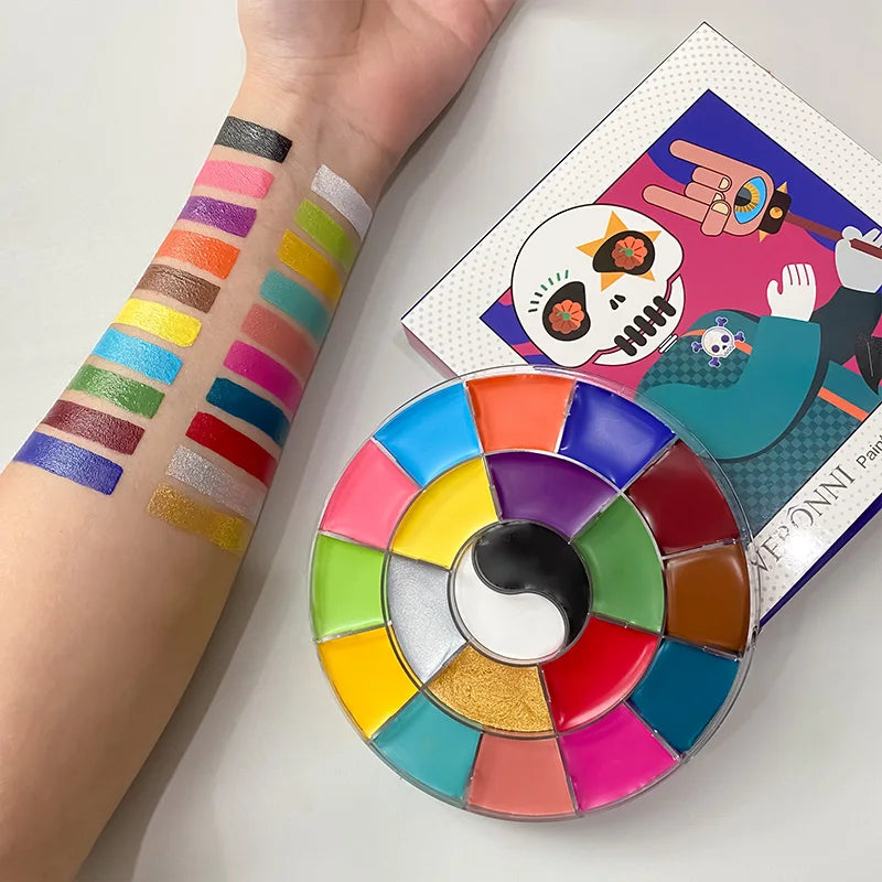 20-Color Professional Face and Body Paint Palette for Cosplay
