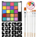 22-Color Professional Face and Body Paint Palette for Costumes