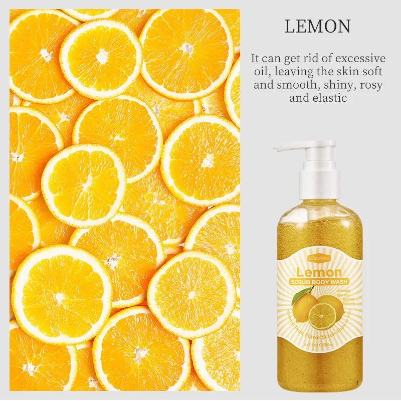 Exfoliating Fruit Scented Body Scrub Shower Gel