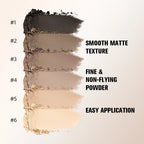 6-Color Matte Neutral Eyeshadow Palette with Brush Set