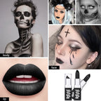 Matte Black Waterproof Lipstick for Halloween and Costume Makeup
