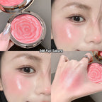 Rose Embossed Shimmer Blush Powder