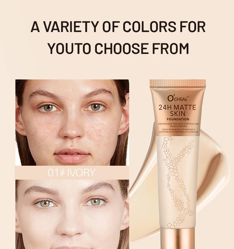 Long-Lasting Waterproof Matte Liquid Foundation