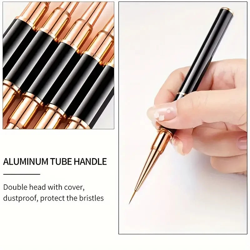 Dual-End Nail Art Liner Brush Set for Precise DIY Manicures - 7