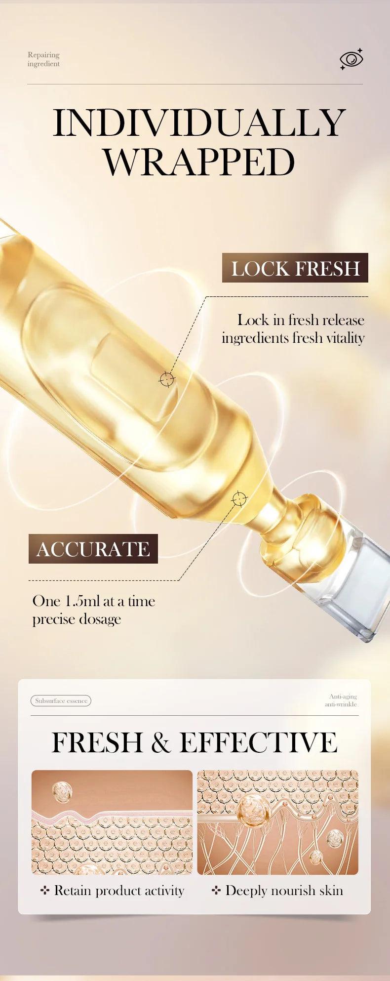 Retinol Anti-Wrinkle Firming Eye Serum for Dark Circles and Puffiness