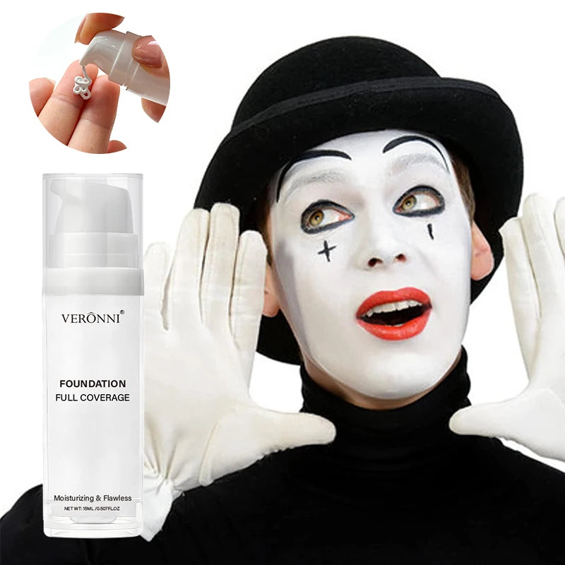 Full Coverage Pure White Liquid Foundation for Cosplay and SFX Makeup
