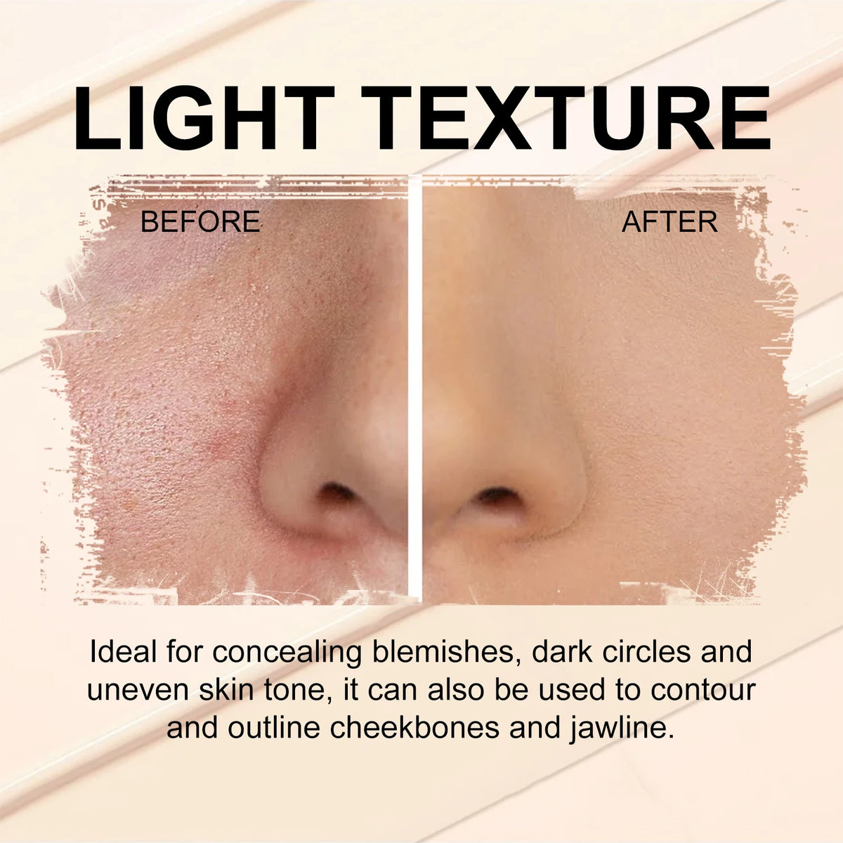 3-Color Cream Concealer Palette for Dark Circles and Blemishes