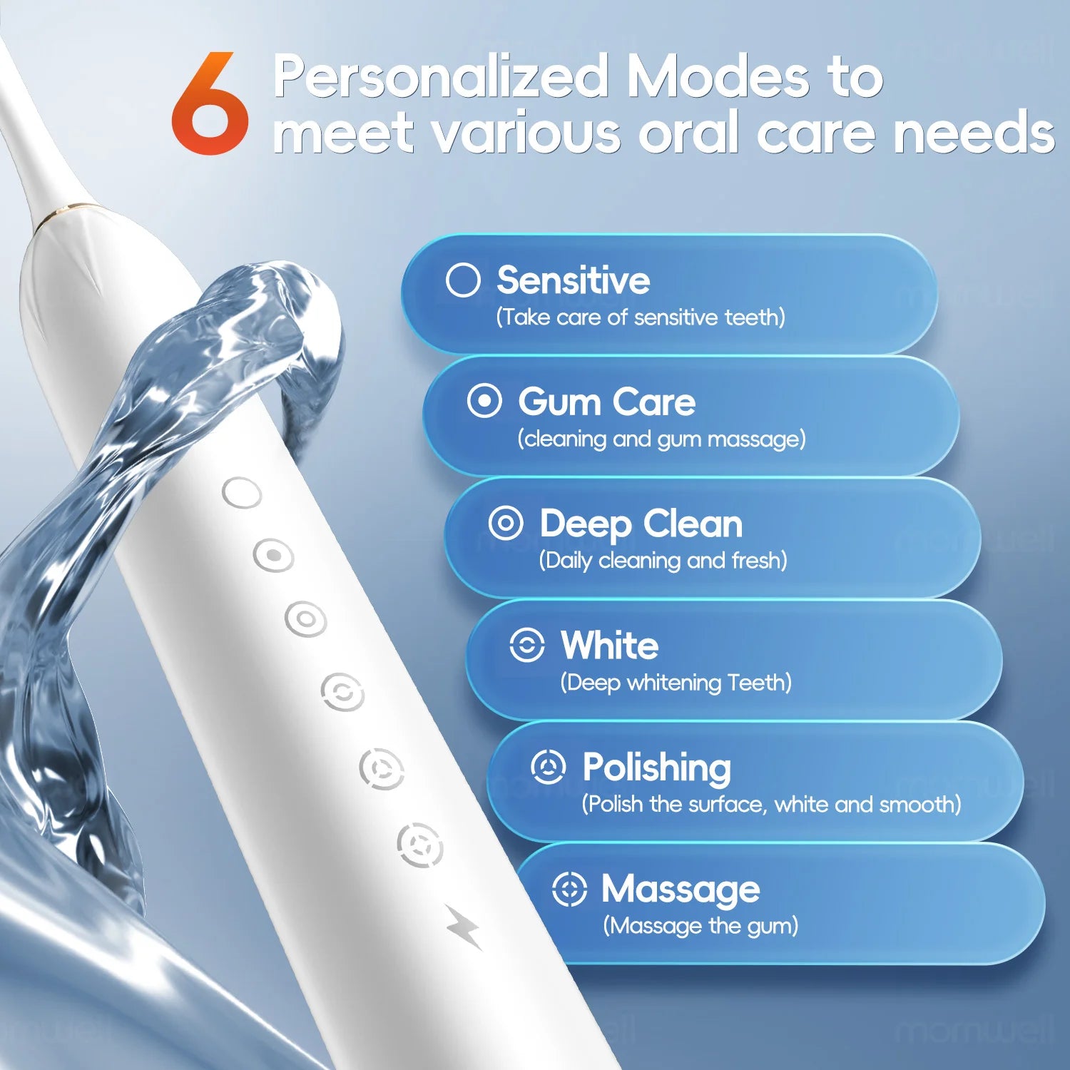 Portable Water Flosser and Electric Toothbrush Dental Hygiene Kit - 6