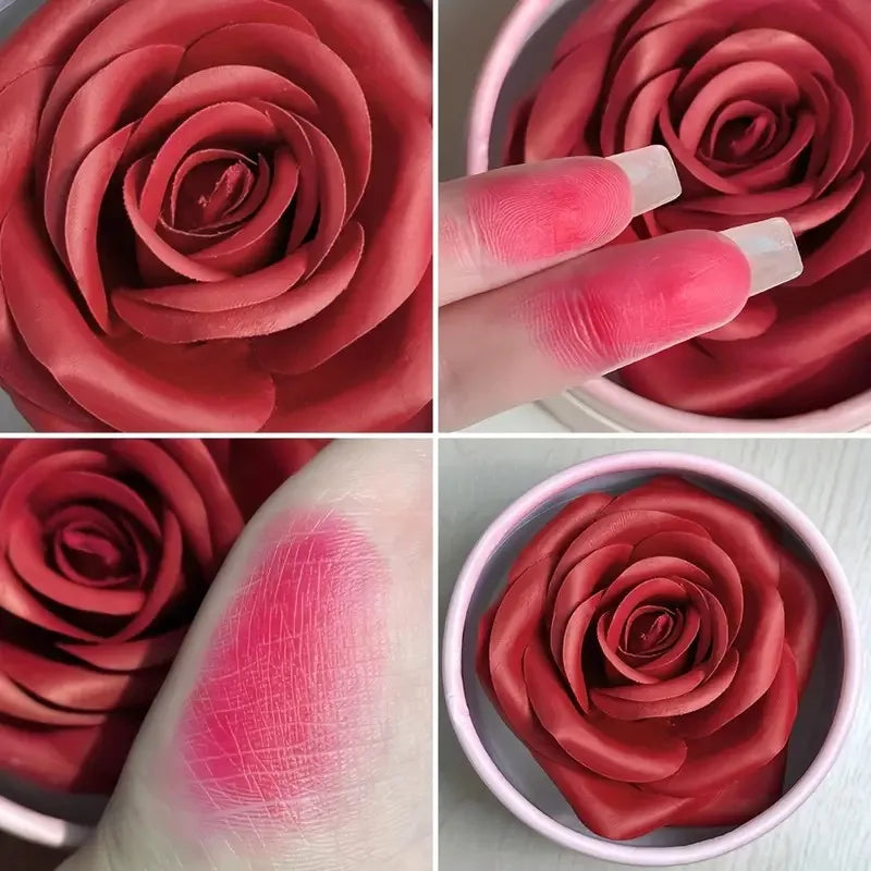 Long-Lasting Flower Petal Blush Set with Applicator Brush