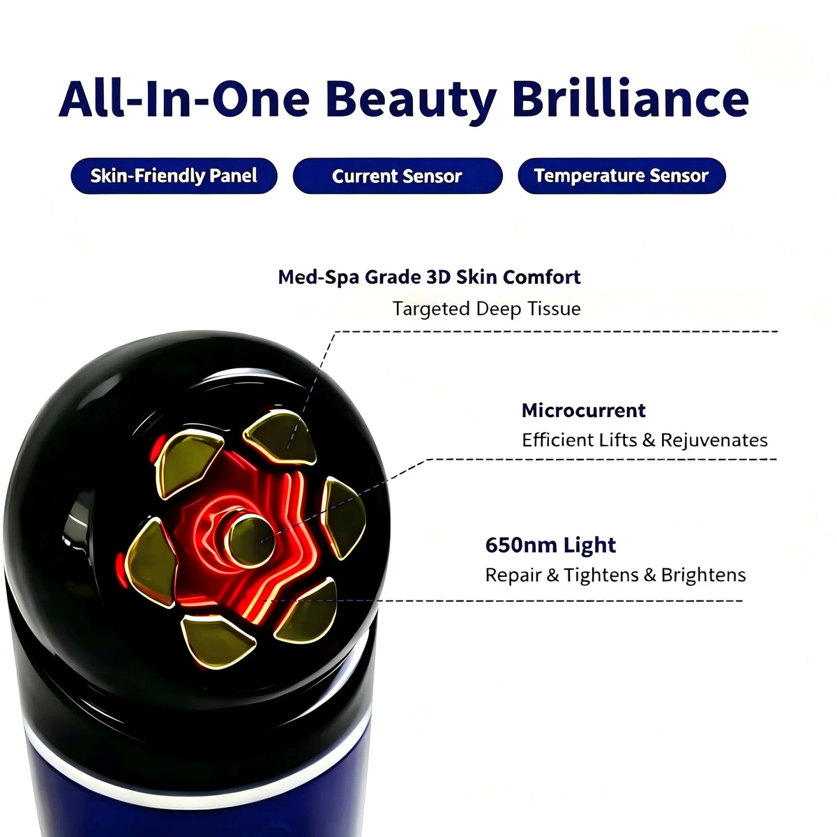 3-in-1 LED Facial Tightening and Rejuvenation Massager