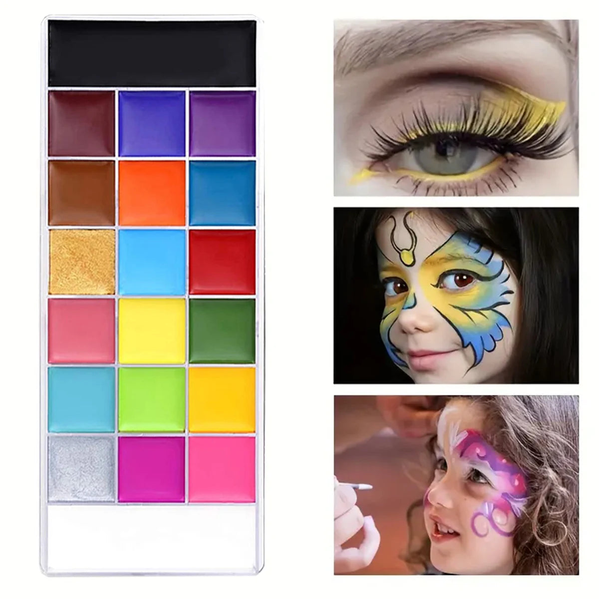 20-Color Professional Face and Body Paint Palette for Parties