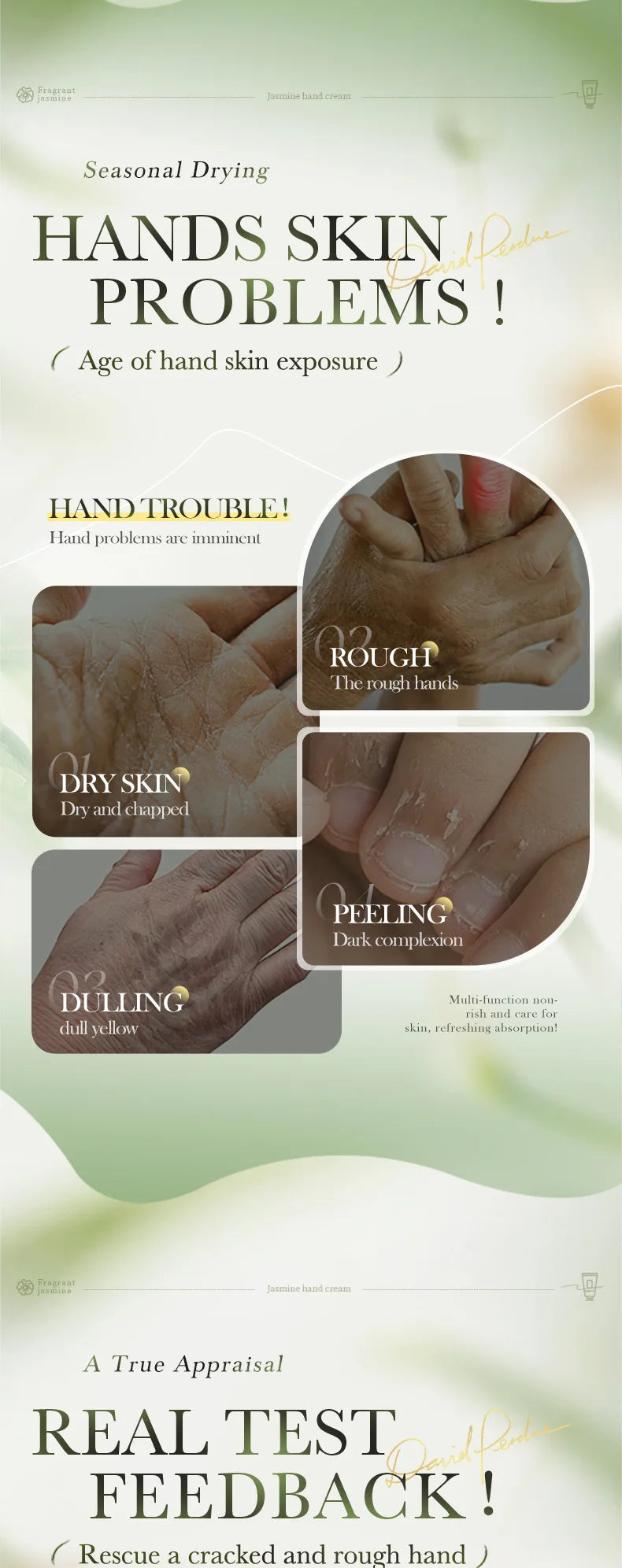 Jasmine Nourishing Hand Cream for Dry Skin