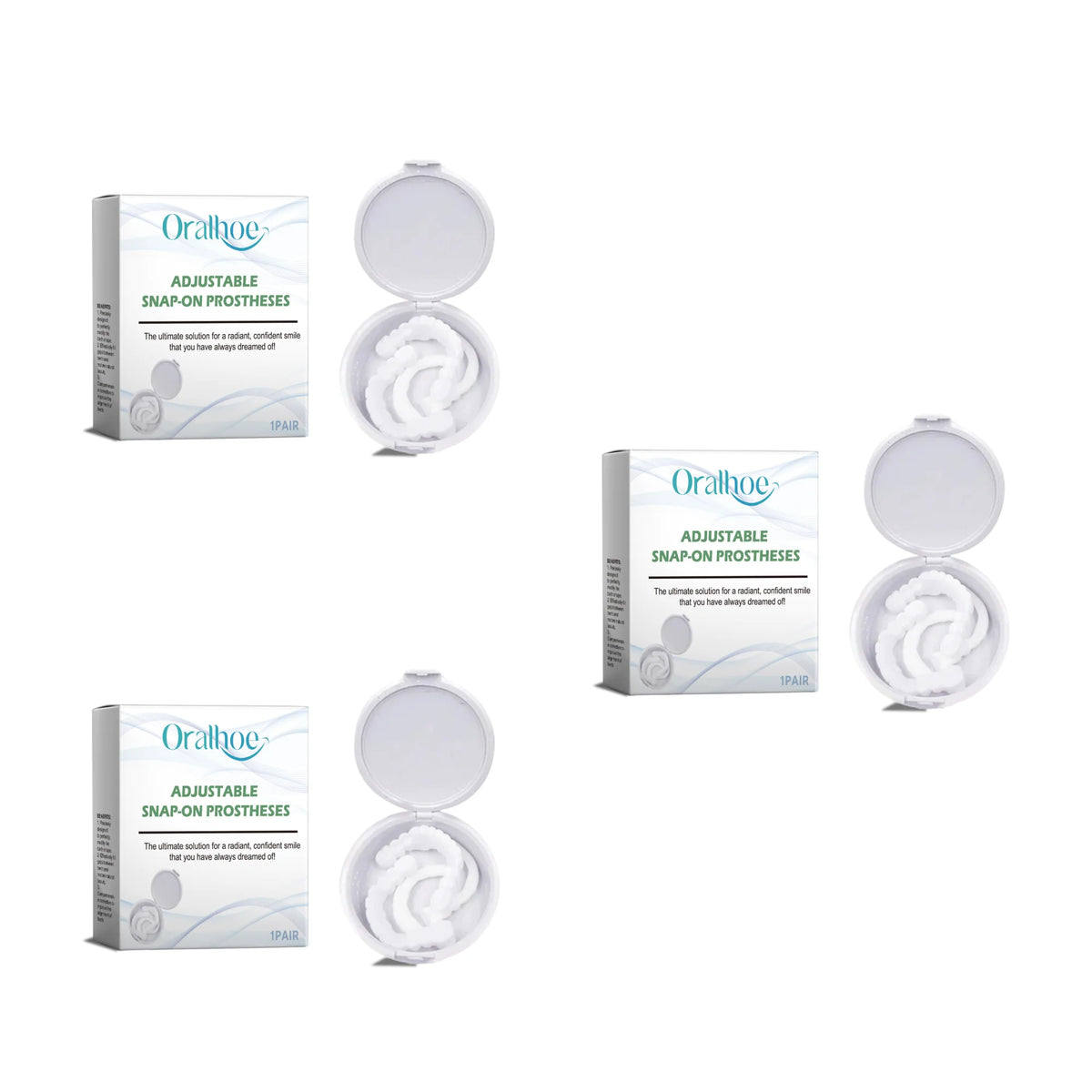 Adjustable Snap-On Smile Veneers for Teeth Whitening and Gaps