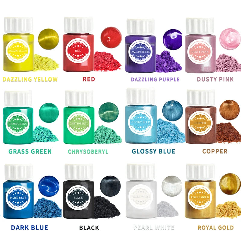 Pearl Mica Powder Pigment Set for Crafts and Resin Art