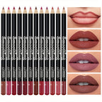 12-Piece Waterproof Matte Lip Liner Pencil Set