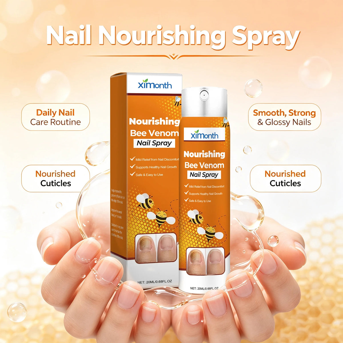Bee Venom Nourishing Spray for Brittle and Discolored Nails