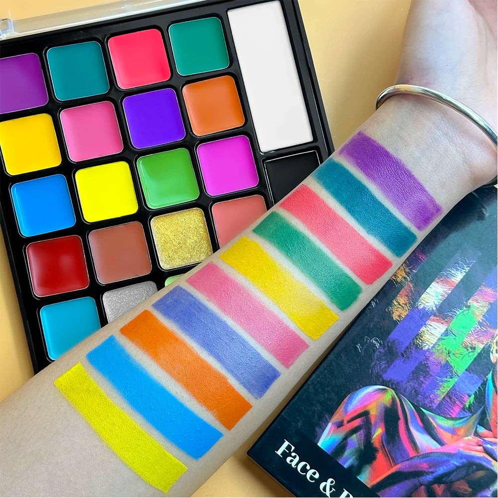22-Color Professional Oil-Based Face and Body Painting Palette