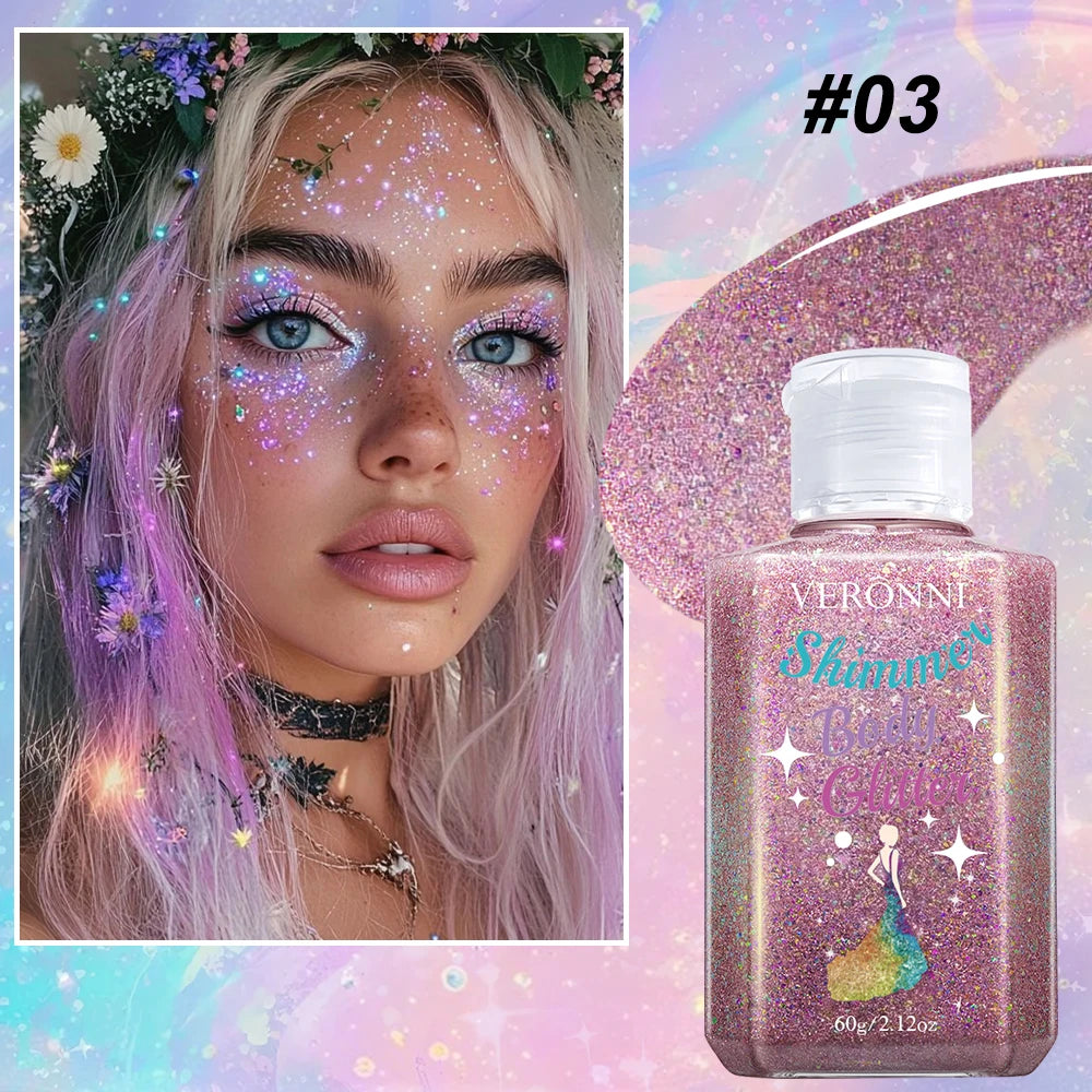 Waterproof Body Shimmer Glitter Gel for Face and Body - 18