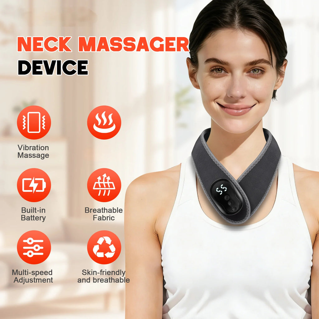Portable Cordless Vibration Neck Massager Wrap