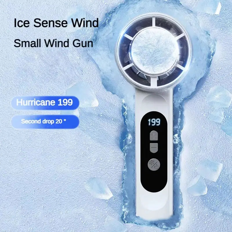 Portable Handheld Ice Cooling Turbo Fan with LED Display