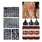 Long-Lasting Temporary Tattoo Ink Kit with Stencils