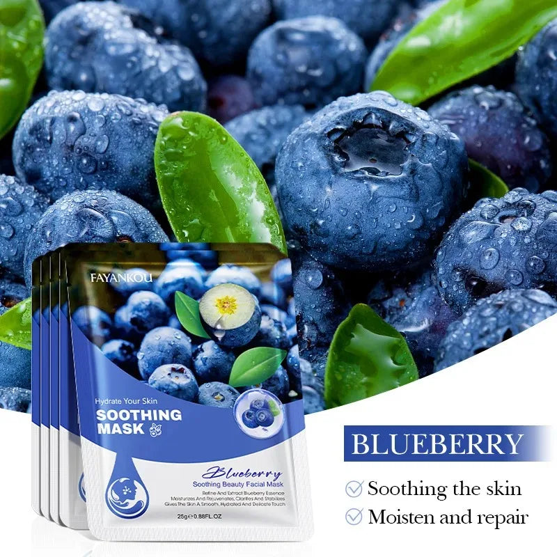 10-Piece Fruit Essence Hydrating and Brightening Facial Mask Set