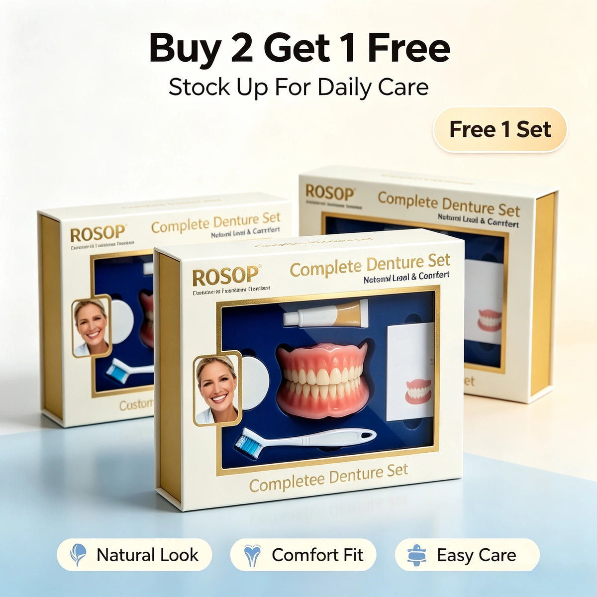 Cosmetic Temporary Denture Set for Natural Smile Makeover