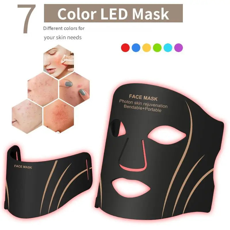 7-Color LED Light Therapy Face and Neck Mask