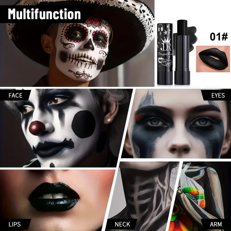 White Liquid Foundation and Black Lipstick Set for Cosplay