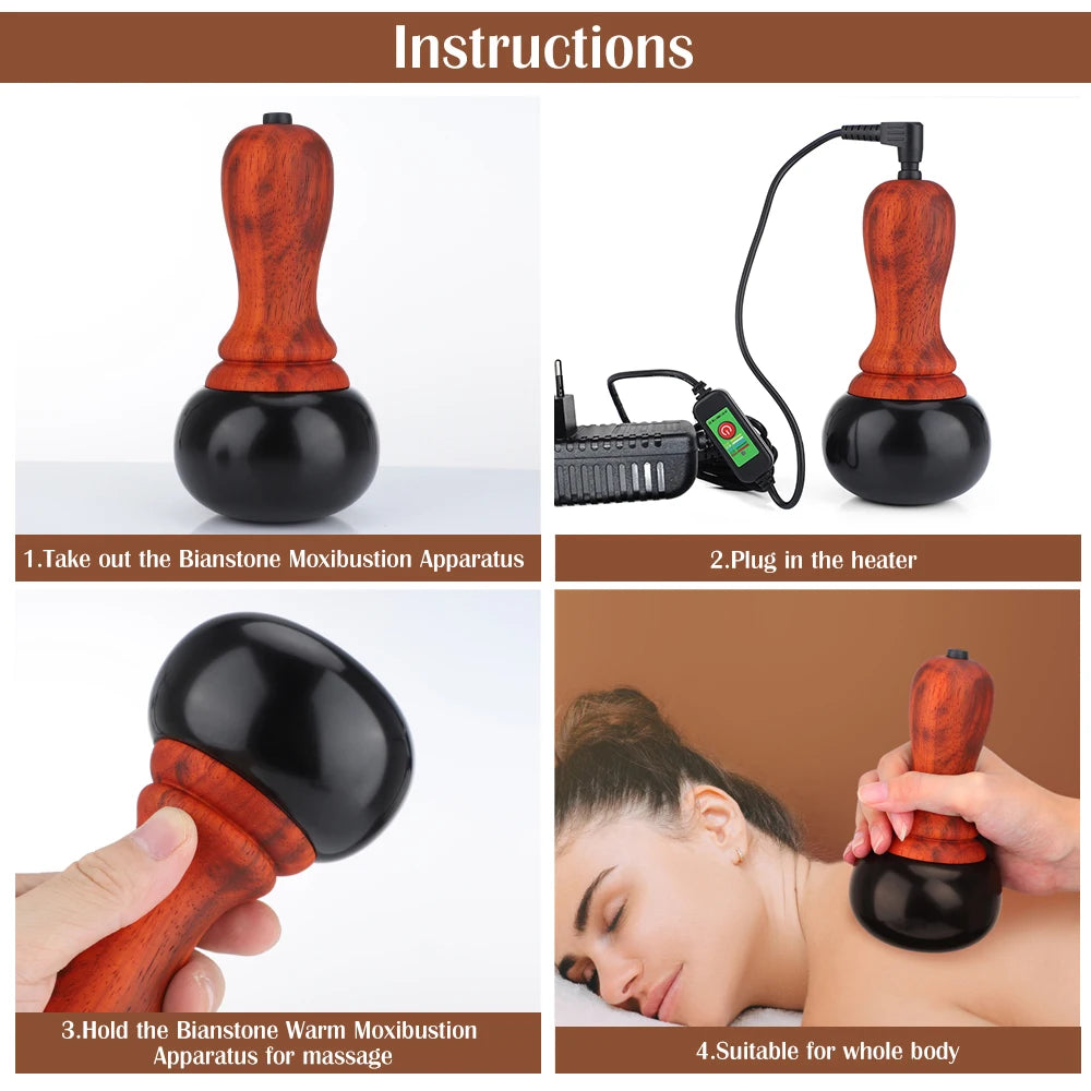 Electric Heated Bian Stone Massage Ball for Full Body Relief - 4