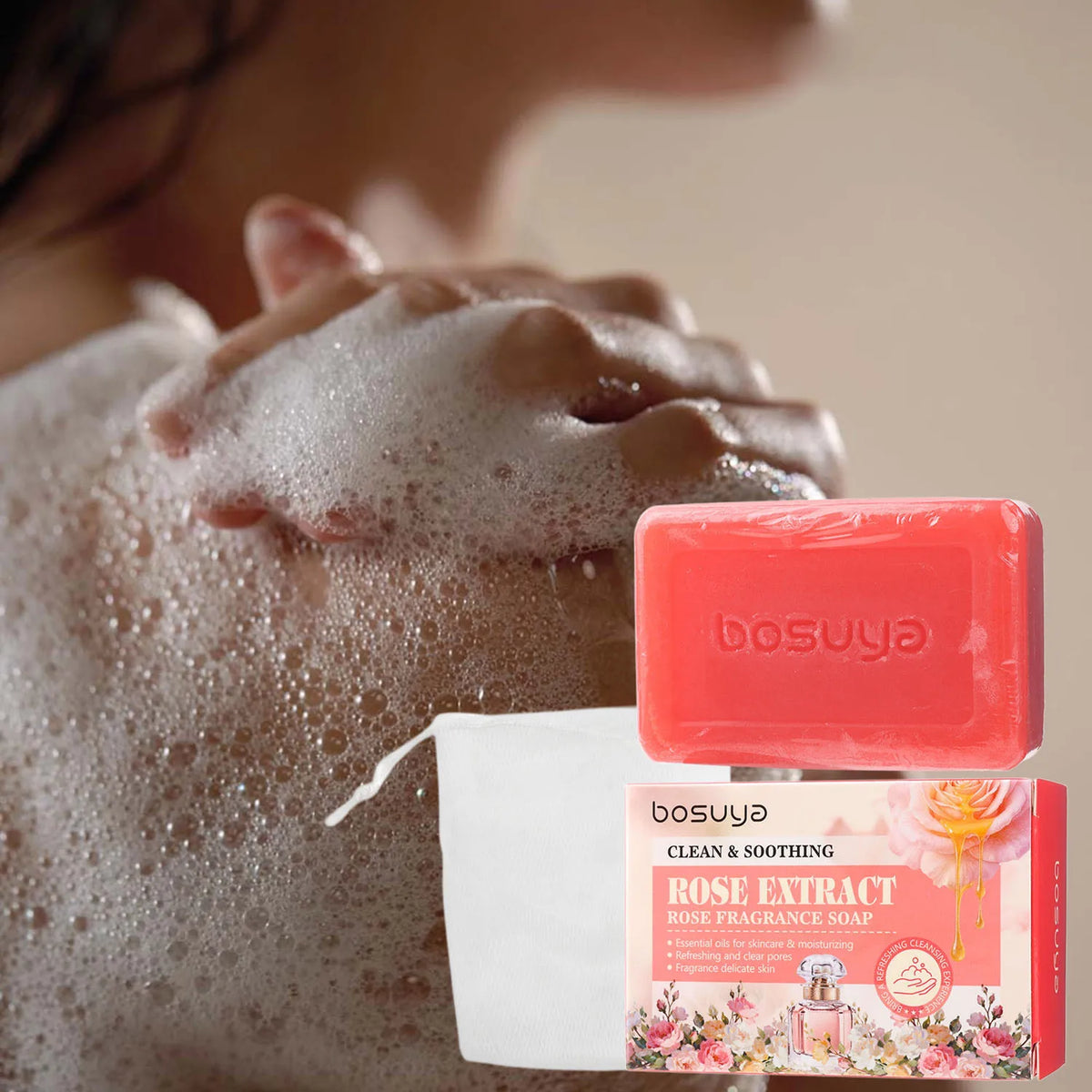 Hydrating Rose Essence Bar Soap for Gentle Skin Cleansing