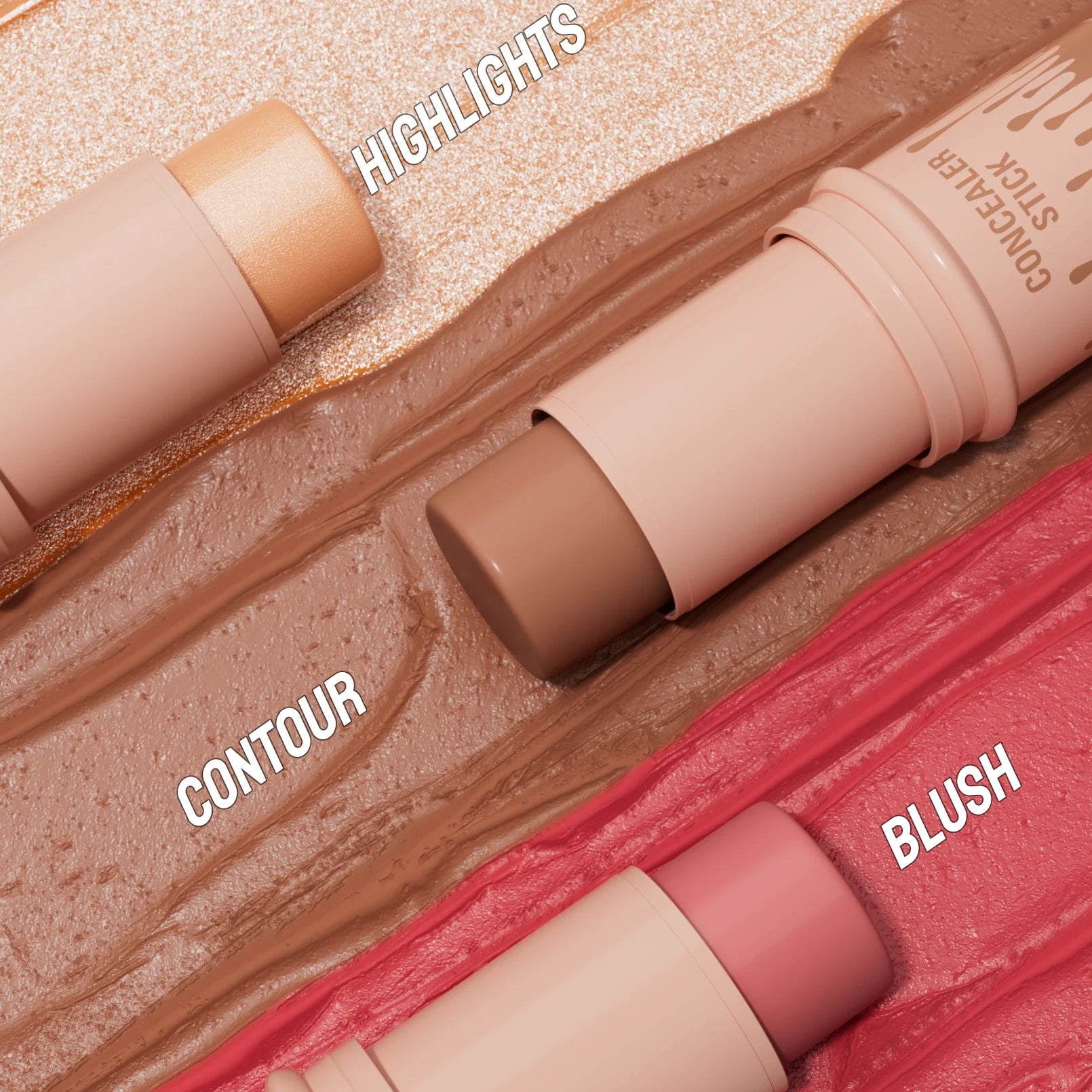 3-Piece Face Contouring and Highlighting Makeup Set - 3