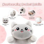 USB Heated Cat Plush Pillow for Period Cramps and Back Pain