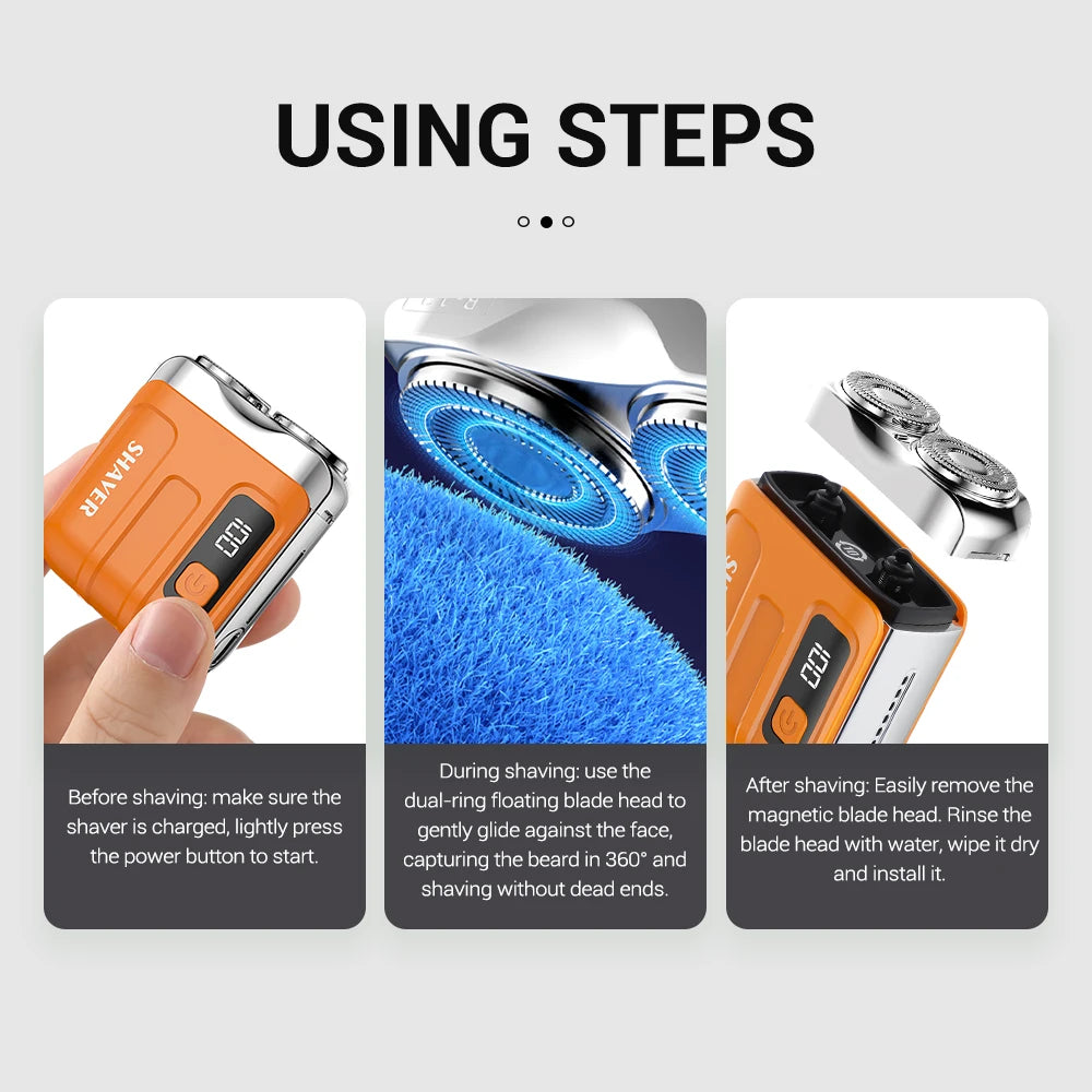 Portable Electric Rotary Shaver for Men