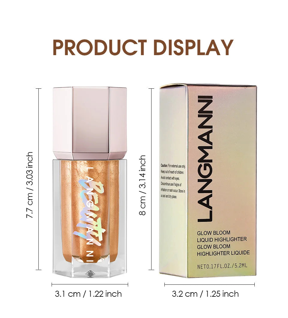 Liquid Glitter Highlighter for Radiant Face and Body Glow