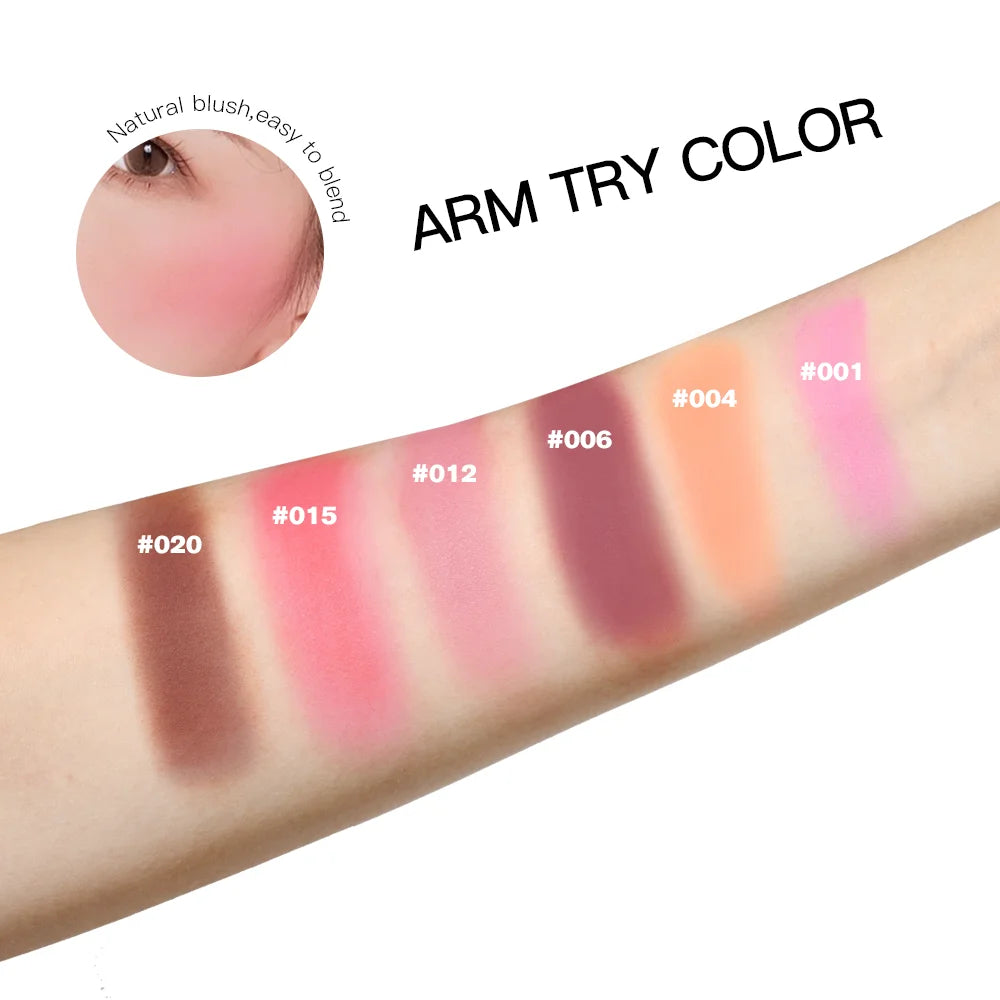 Matte Embossed Blush Palette with Professional Brush