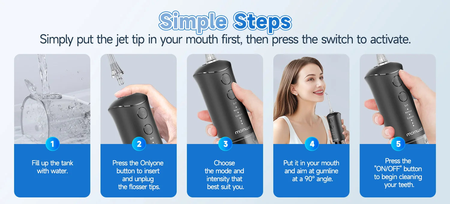 Portable Rechargeable Water Flosser for Deep Teeth Cleaning - 10