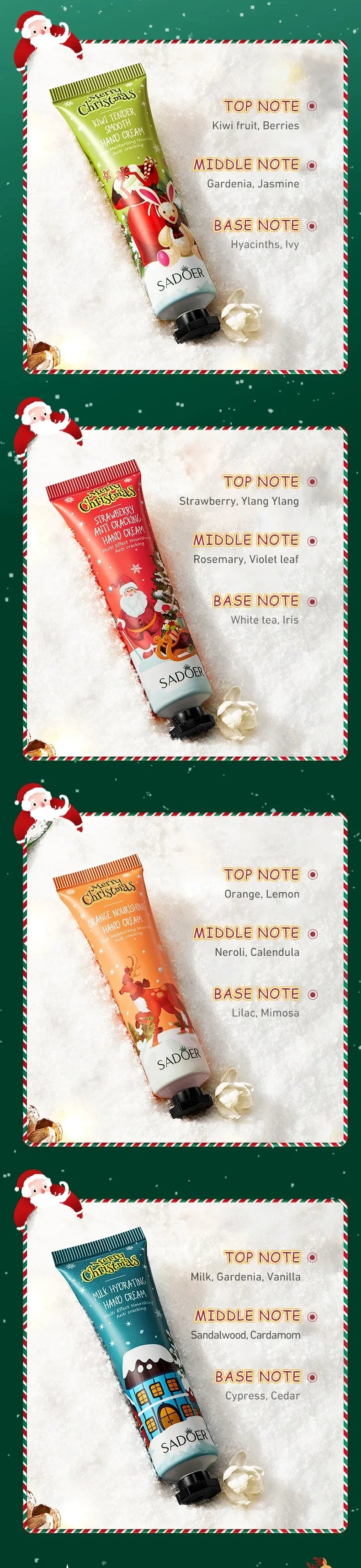 Festive Christmas Hand Cream Set for Deep Hydration - 12
