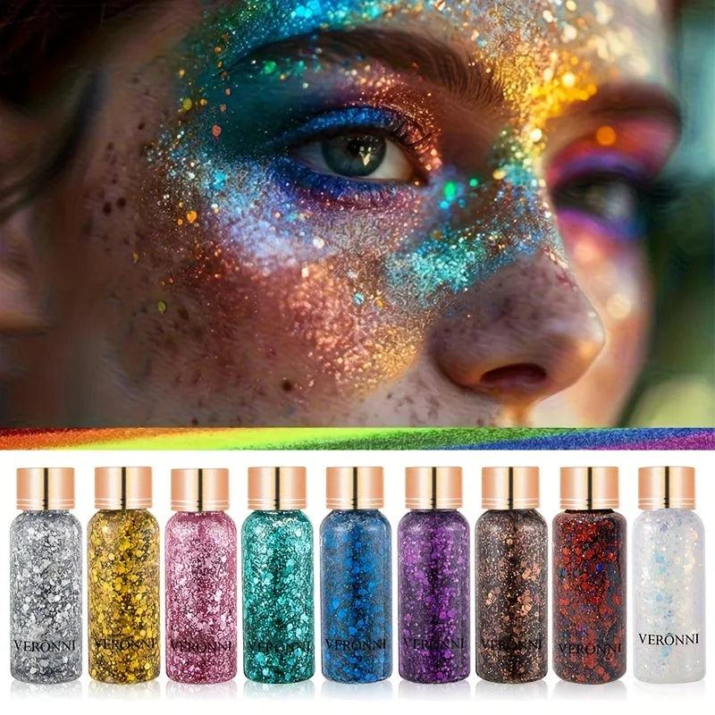 Face and Body Glitter Makeup Set with Application Brush - 6
