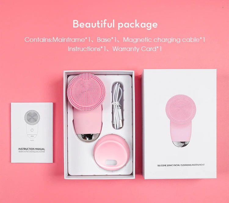 Electric Sonic Facial Cleansing Brush for Radiant Skin