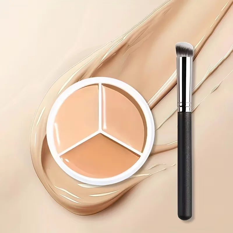 3-Color Cream Concealer Palette for Flawless Coverage
