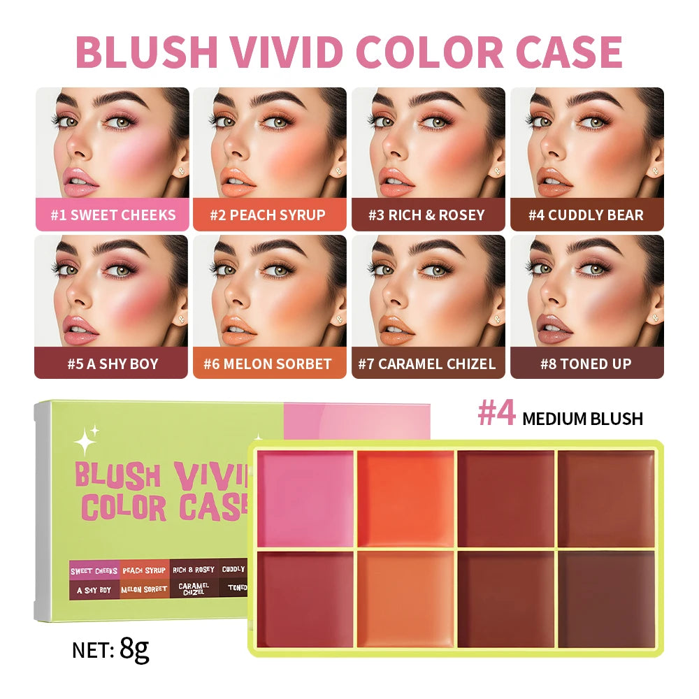 8-Color Cream Blush and Highlighter Palette
