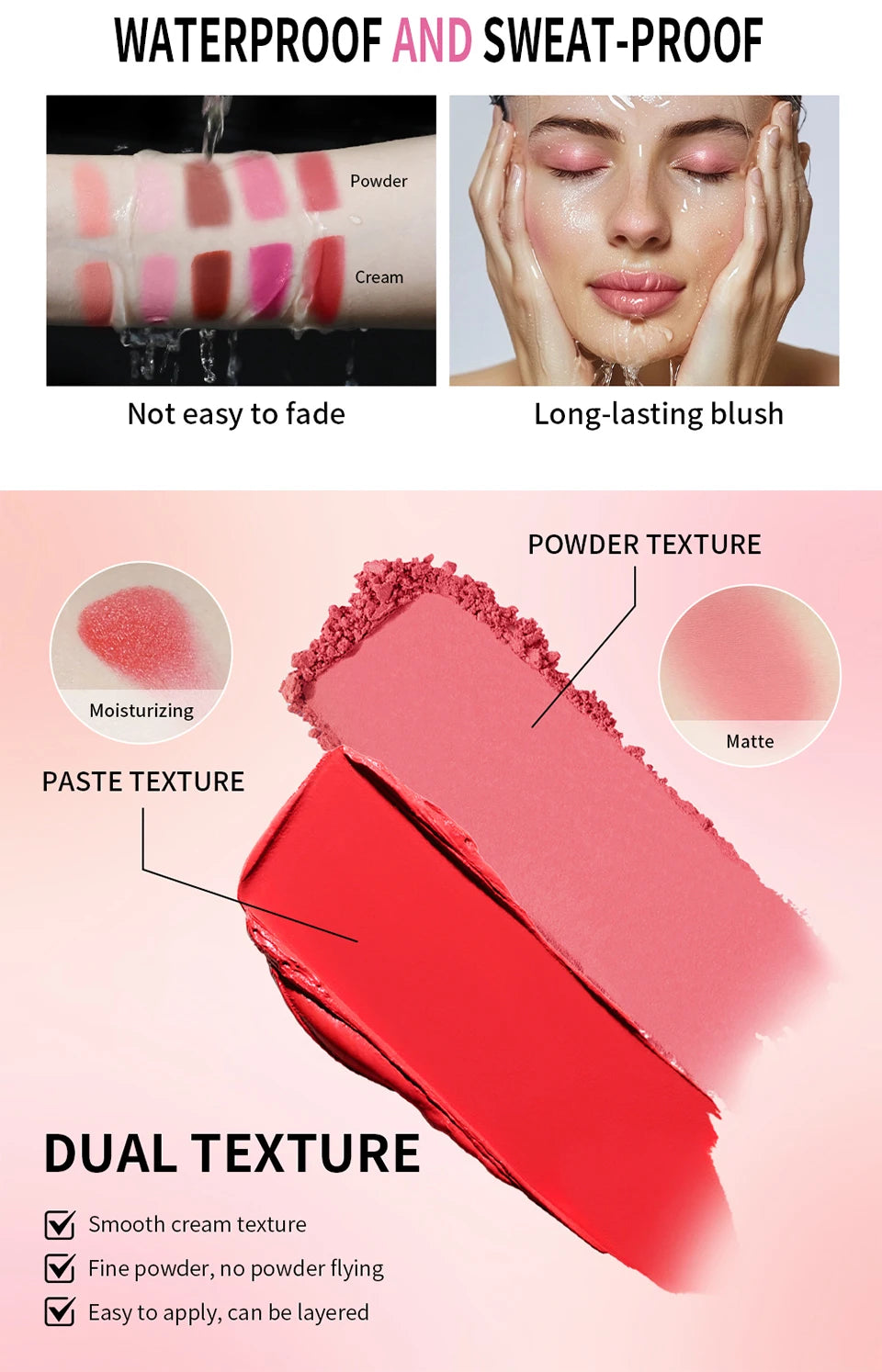 2-in-1 Cream and Powder Face Blush Duo - 14