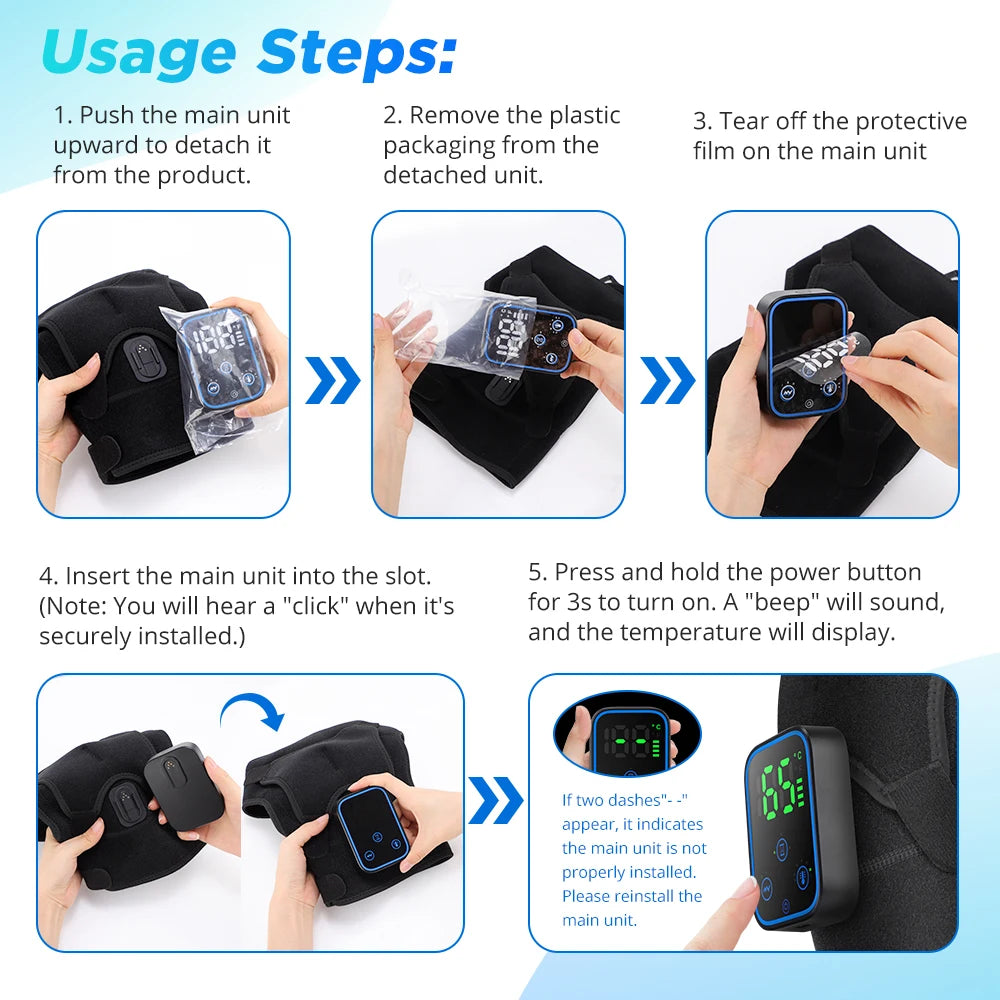 Cordless Heated Shoulder Massage Brace with App Control