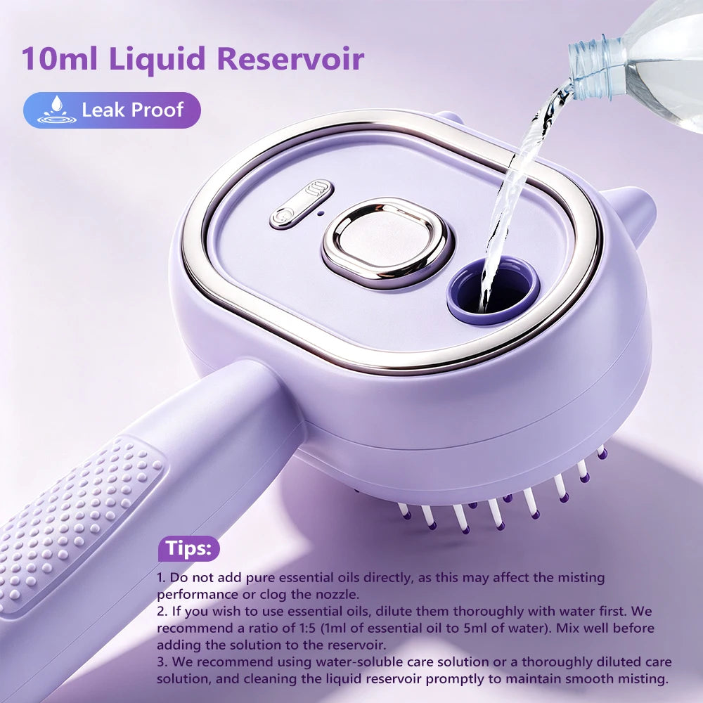 3-in-1 Hydrating Steam Hair Brush and Scalp Massager - 10