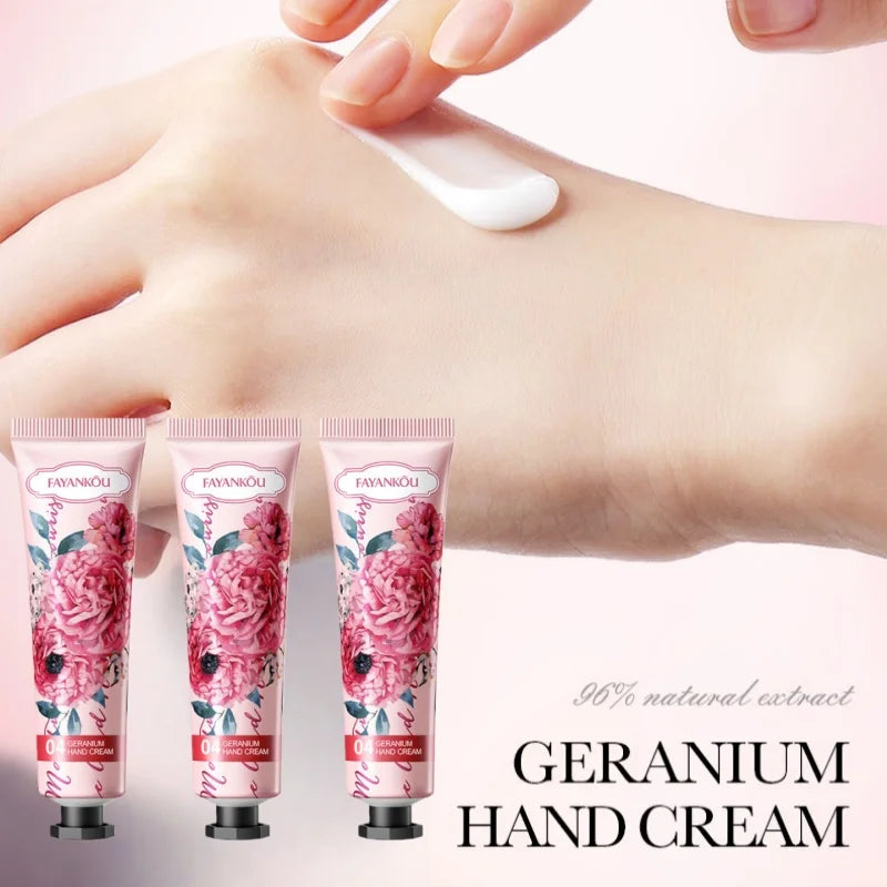 Hydrating Geranium Floral Hand Cream for Dry Skin
