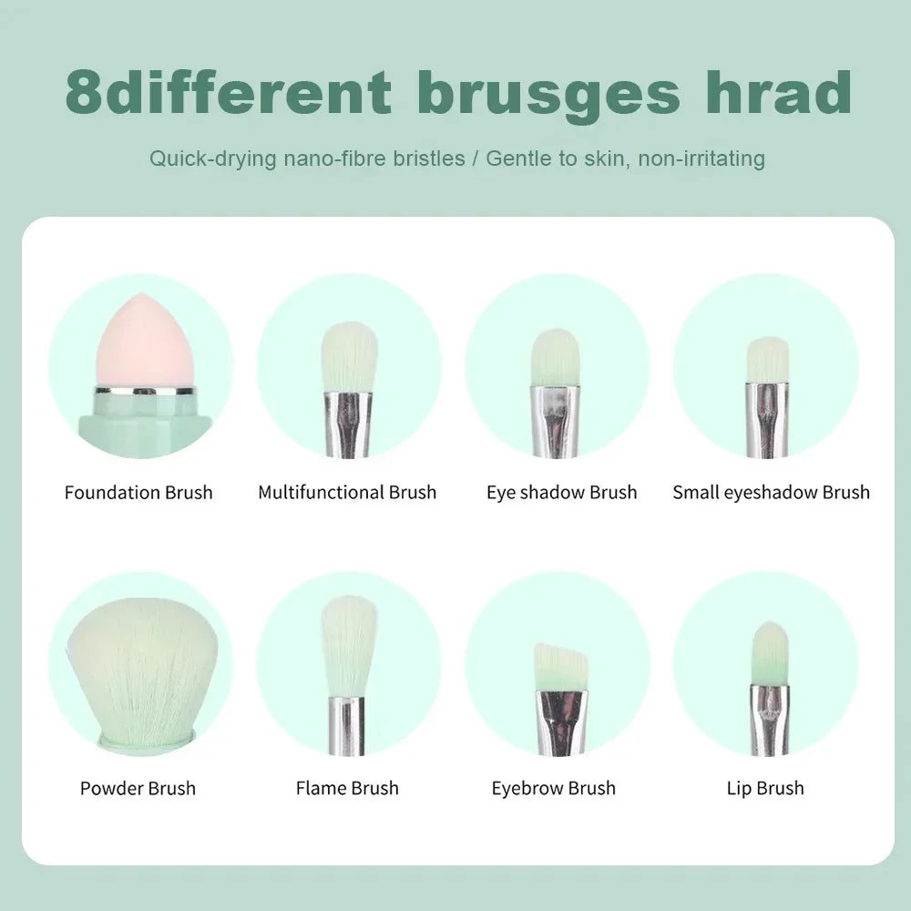 All-in-One Portable Travel Makeup Brush Set
