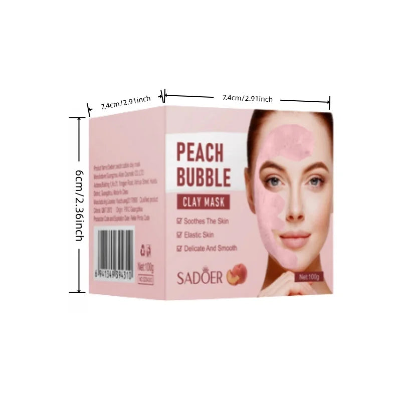 Hydrating Peach Bubble Clay Face Mask for Smooth Skin - 6